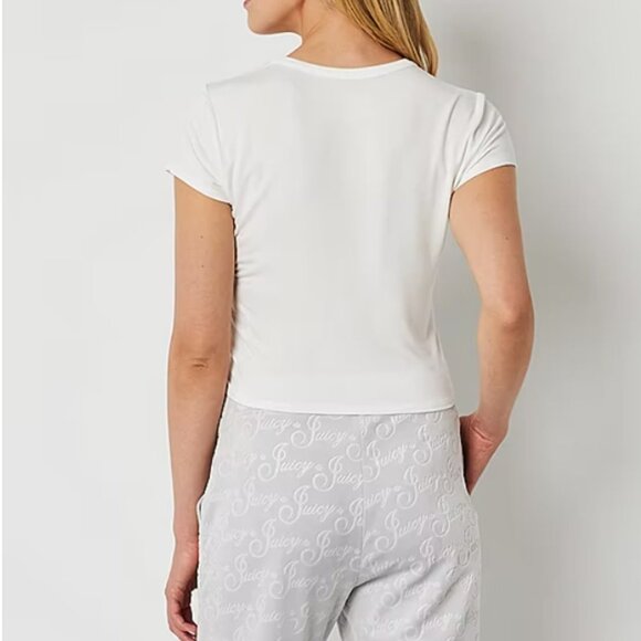 Juicy By Juicy Couture Womens Crew Neck Short Sleeve Graphic T-Shirt NWOT - Picture 2 of 2